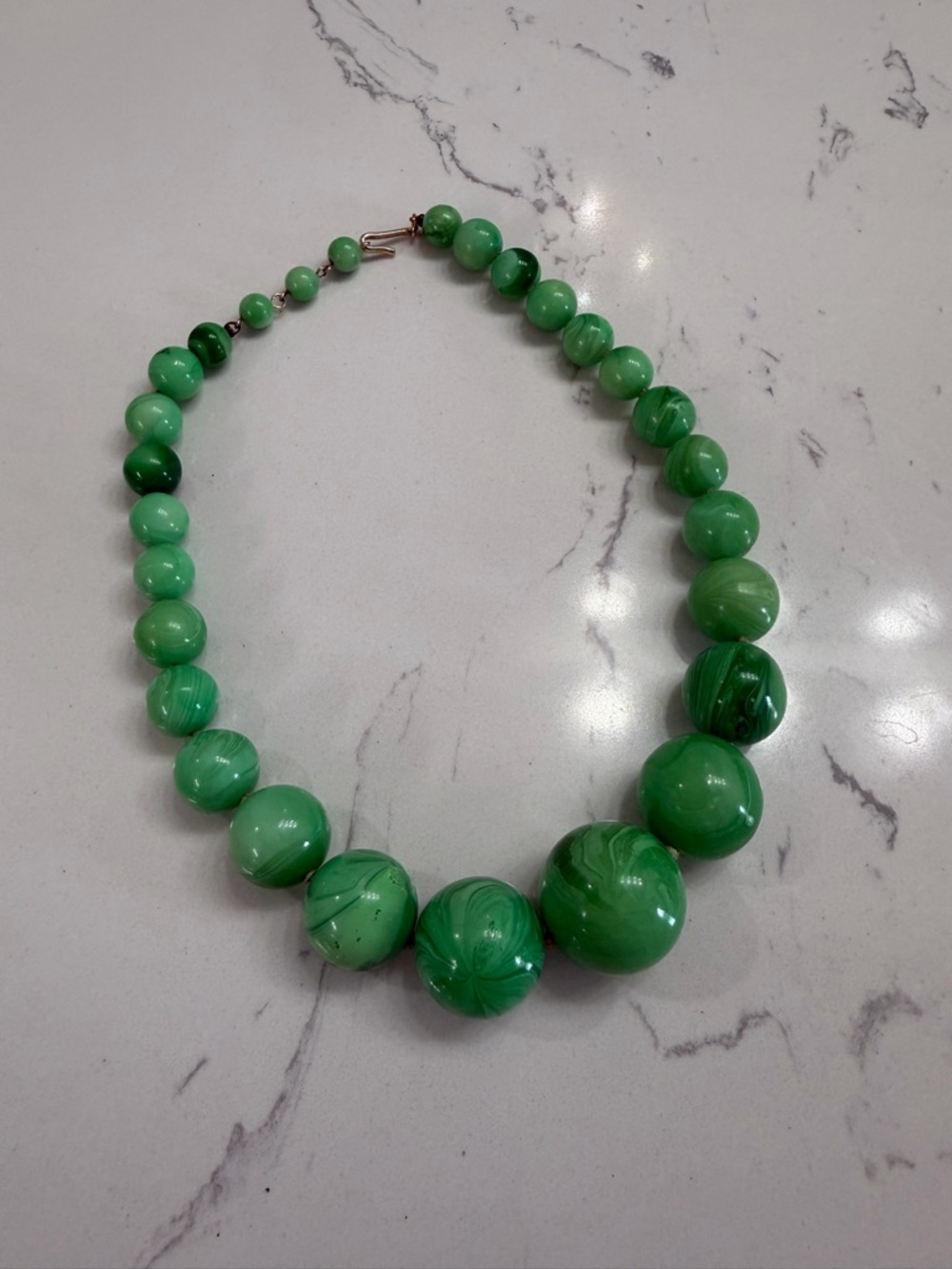 Vintage Green Beaded Statement Necklace